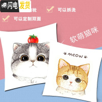 三维工匠十字绣2019新款绣客厅情侣抱枕一对简单线绣小幅卡通卧室简约现代 [A款]棉线/-猫咪单个/-带枕芯-3股绣