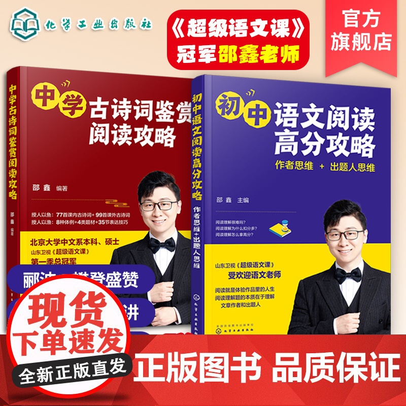 超级语文课2册 中学古诗词鉴赏阅读攻略+初中语文阅读高分攻略 12-15岁初中学生课内外古诗词语文阅读教科书 中考阅读技