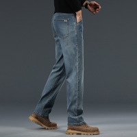 高端美式牛仔裤男修身直筒宽松弹力长裤秋冬休闲时尚商务男裤