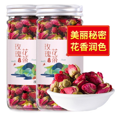 囍尚堂-玫瑰花茶55g/罐装干玫瑰平阴玫瑰花茶花茶茶叶玫瑰花干泡水茶饮花草茶冲饮