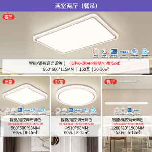 雷士照明IP40全光谱护眼吸顶灯客厅主灯卧室灯快装新款全屋灯具