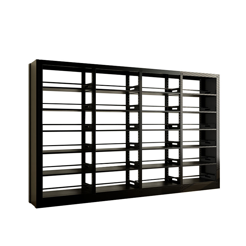 臻远ZY4072619 钢制书架资料架 双面6层一列四组黑色 3700*450*2000mm