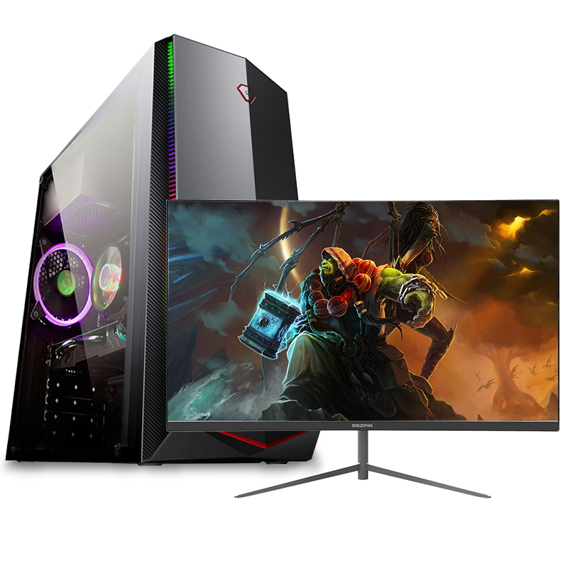 铭能 12代i7 12700F十二核/GTX1650独显/16G内存/512G固态 组装机 台式电脑 台式机 电脑主机 家用办公电脑 商务设计学生直播赛博朋克游戏电脑+24英寸全套