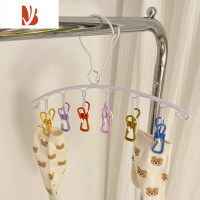 三维工匠小麦子*不锈钢家用多晾衣架晒袜子内衣多夹子宿舍防风晾袜架