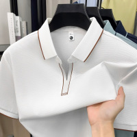 春夏新款男士纯色短袖Polo衫轻商务休闲翻领轻薄舒适透气男装