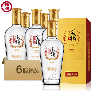 劲牌 毛铺苦荞酒 金荞 露酒 42度 500ml*6瓶 整箱装 新老包装随机发货