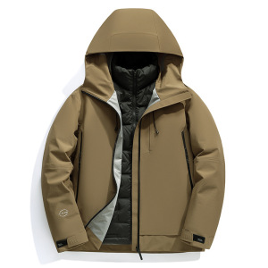 三合一可拆卸秋冬户外旅行露营冲锋衣羽绒服男防水防风男款登山服