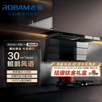 老板油烟机[第五代小黑翼D1H]30风量大吸力低音抽排吸油烟机燃气灶套装 烟灶套装27A2S+D2P(烟灶联动防干烧灶)