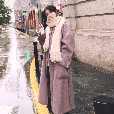 FISHBASKET毛呢外套女2020新款小个子中长款气质流行加厚夹棉呢子大衣毛呢外套
