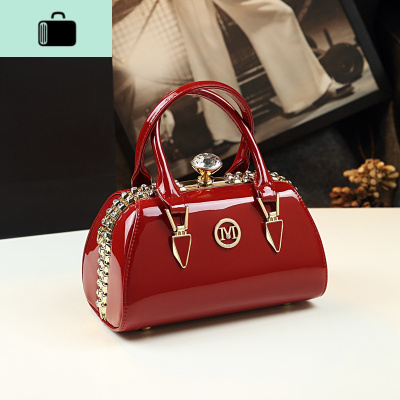 网红皮女包春夏百搭漆皮小包单肩斜挎包新款手提包时尚枕头包包NEW LAKE