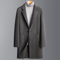 秋冬阿尔巴卡羊毛双面呢大衣男士中长款加厚休闲羊毛大衣男装外套