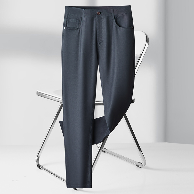 轻奢休闲裤男士青年夜店莫代尔免烫百搭夏季男士薄款轻奢商务西裤