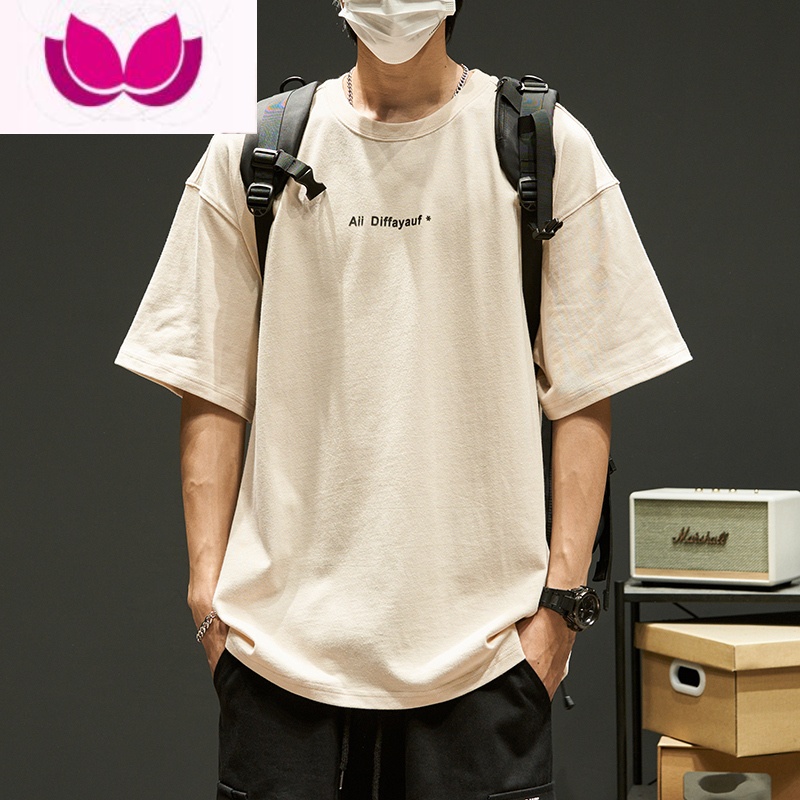 七斓300gt恤男短袖夏季宽松衣服男生日系潮牌ins半袖美式复古