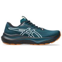 ASICS跑步鞋男缓震支撑性能透气舒适耐磨耐用深蓝色织物面料