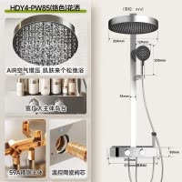 惠达(HUIDA)-PW85 卫浴淋浴花洒套装家用浴室增压喷头装卫生间数显淋雨多功能 59A精铜水路/双旋钮/大顶喷