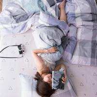 家柏饰(CORATED)简约水洗棉全棉四件套100全棉被套床单被被罩宿舍床上用品三件套