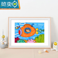 敬平儿童画框装裱相框挂墙装饰4k8k八开简易油画外框a3a4作品展示框架 生动粉白 [可放38*38CM]