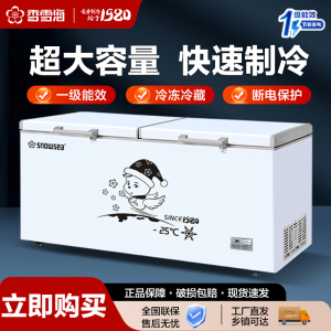 香雪海 冰柜商用 单温卧式冰柜 冷藏 冷冻 转换 大冰柜 商超家用 卧式 顶开门 商用冷柜518L