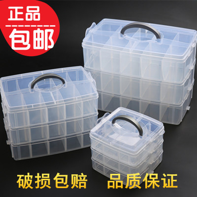 大号多层透明收纳箱 乐高积木储物整理箱塑料玩具车模logo收纳盒