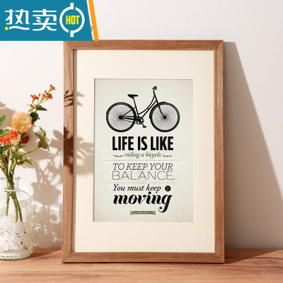 敬平实木画框装裱木质相框挂墙四4k8k八开水彩素描a3a4纸油画框架18寸 复古木纹 10寸可摆可挂[内径20.3*25