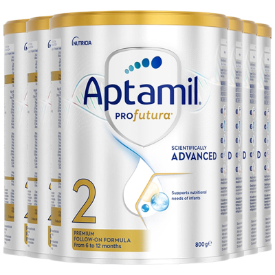 [6罐装]Aptamil澳洲原装进口爱他美白金版2段6-12个月婴幼儿配方奶粉800g