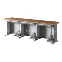 洛诗莲 (RoyceLand) 隐藏式翻转电脑桌培训桌教室机房多媒体学习桌办公桌C款三人位黄榉色