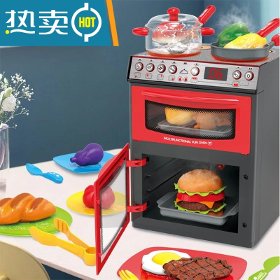 儿童过家家厨房玩具女孩生日礼物宝宝仿真微波炉小孩做饭烤箱真智力五星厨房玩具收藏加购送充电套装