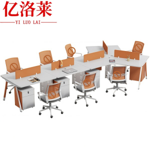亿洛莱 七人职员桌+柜 4313*2192mm 套