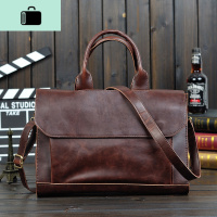 潮流男包新款潮包包商务手提包斜挎包休闲复古单肩包 公文包2020NEW LAKE男士手提包