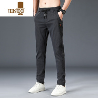 YANXU休闲裤男士夏季薄款修身直筒九分裤2023新款垂感潮牌运动裤子