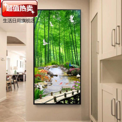 。挂墙中式玄关装饰画进新中式艺术竖版卧室创意背景墙欧式第二十二款40*8015mm厚板