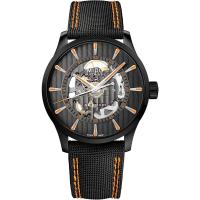 Mido自动机械表男款Skeleton Vertigo黑盘钢带瑞士天文台认证防水手表