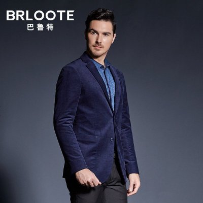 Brloote/巴鲁特西服男时尚休闲男士双粒扣便西西装外套春秋装