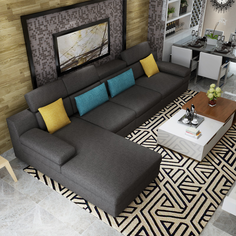 布艺沙发北欧简约现代可拆洗大小户型日式乳胶客厅整装家具组合