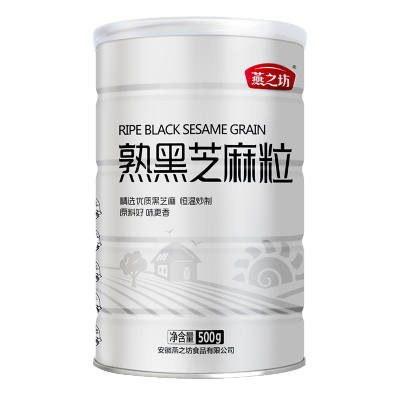 SUPER会员-燕之坊精选炒熟黑芝麻粒500g香味扑鼻满口酥香办公室零食凉拌烘焙搭配杂粮