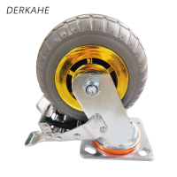 DERKAHE 重型手推车橡胶轮 φ125×50(5寸) 万向刹车款 个