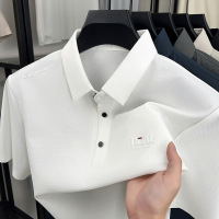 男装新款夏季透气短袖T恤2025中年男士翻领休闲休闲上衣