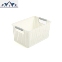仿藤编塑料收纳箱盒带提手镂空筐零食收纳篮洗澡篮玩具整理箱宿舍 三维工匠