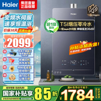 海尔(Haier)16升燃气热水器天然气[QR5] TSI增压零冷水 无级变频水伺服JSQ30-16QR5DPQGU1