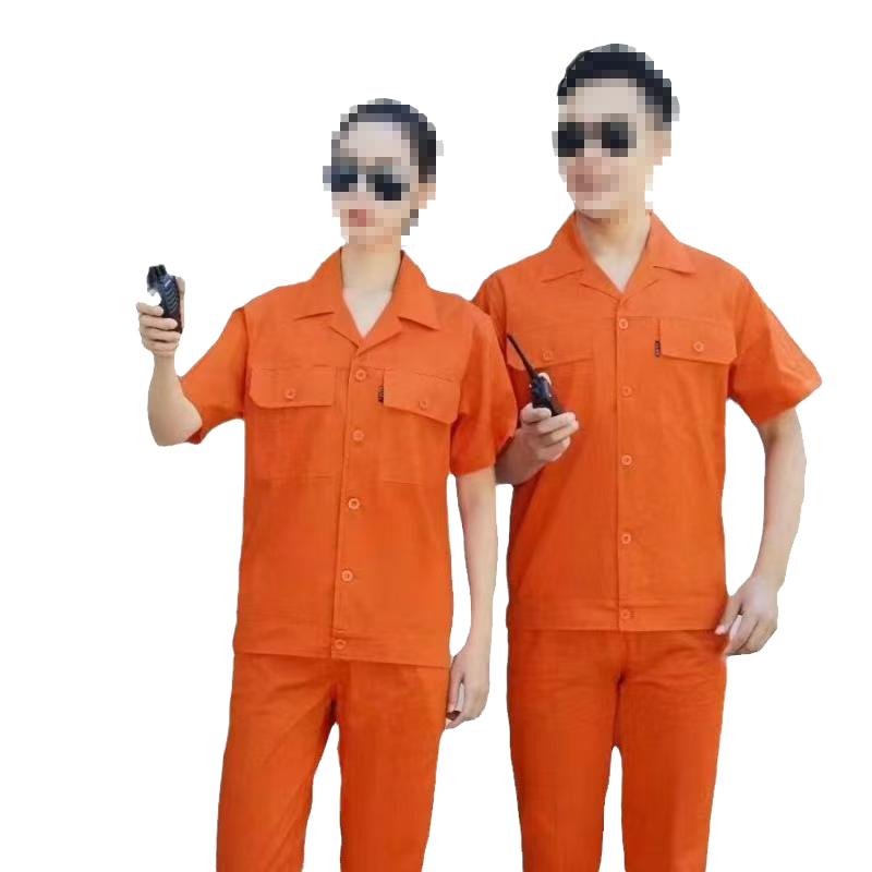 惠铁 夏季纯棉短袖工作服 套装 套
