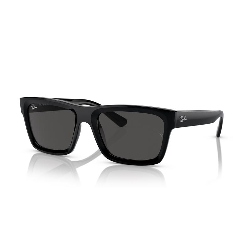 RayBan雷朋WARREN生物基矩形偏光太阳镜黑灰框