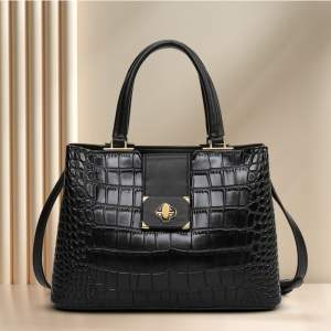 Ceba 2023新款大容量鳄鱼纹女士手提包时尚通勤托特包简约单肩斜挎女包