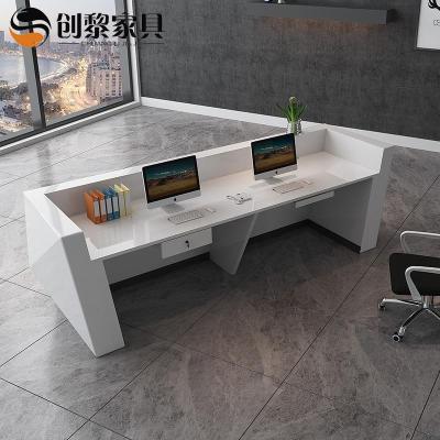 BONJEAN高亮烤漆前台接待台简约现代迎宾台创意吧台收银咨询柜台911