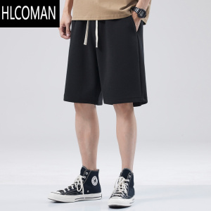 HLCOMAN美式运动短裤男士夏季潮牌宽松休闲直筒五分裤针织卫裤