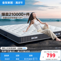 全友家居正反两用床垫软硬白色暗花针织面料床垫五区袋装弹簧乳胶床垫床垫
