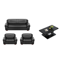 迅迈 加厚耐磨西皮三人位+单人位+单人位+长铁茶几 商务接待室洽谈沙发茶几组合套装830*2150*920mm