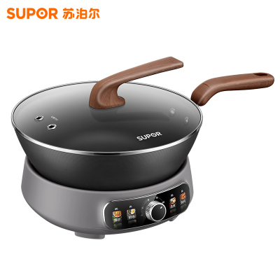 苏泊尔(SUPOR)精铁0氟电炒锅分体式电煮锅电火锅家用多功能蒸煮炒菜一体电热锅4.7L带蒸屉 CJ30RF867
