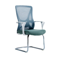 锦北 办公椅子电脑椅职员培训会议人体工学椅家用书房学习椅灰色弓形脚