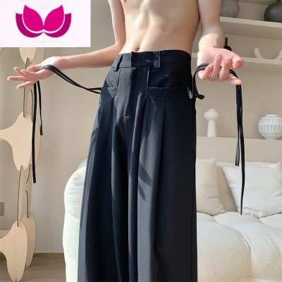 七斓那不勒斯冰丝西裤垂坠感高级感设计感裤子潮牌痞帅炸街男休闲长裤