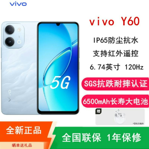 [全新]vivo Y60 山海青 8GB+256GB 6500mAh长续航大毫安 第二代骁龙4 5G 120Hz 红外遥